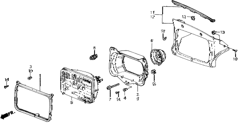 1990 prelude 2.0SI 2 DOOR 4AT HEADLIGHT diagram 1990 prelude 2.0SI 2 DOOR 4AT HEADLIGHT diagram
