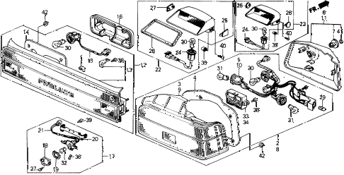 1989 prelude 2.0SI 2 DOOR 4AT TAILLIGHT - LICENSE LIGHT ( 1989 prelude 2.0SI 2 DOOR 4AT TAILLIGHT - LICENSE LIGHT (