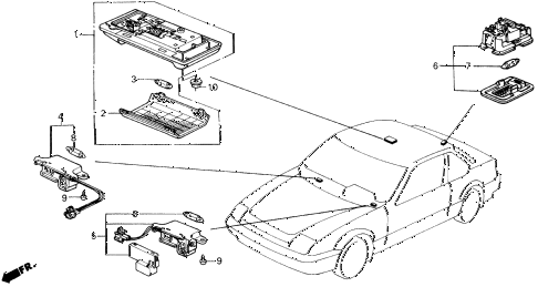 1991 prelude 2.05SI 2 DOOR 5MT INTERIOR LIGHT diagram 1991 prelude 2.05SI 2 DOOR 5MT INTERIOR LIGHT diagram