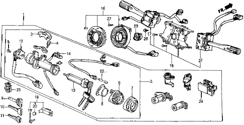 1990 prelude 2.0SI 2 DOOR 5MT COMBINATION SWITCH diagram 1990 prelude 2.0SI 2 DOOR 5MT COMBINATION SWITCH diagram
