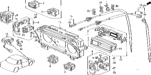 1990 prelude 2.0SI 2 DOOR 4AT SPEEDOMETER - SWITCH diagram 1990 prelude 2.0SI 2 DOOR 4AT SPEEDOMETER - SWITCH diagram
