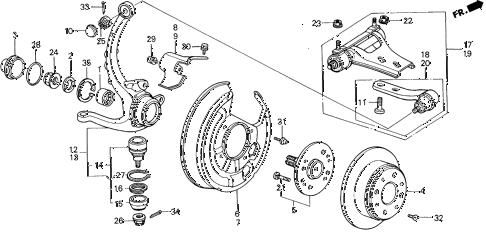 1988 prelude 2.0SI 2 DOOR 5MT REAR BRAKE DISK diagram 1988 prelude 2.0SI 2 DOOR 5MT REAR BRAKE DISK diagram