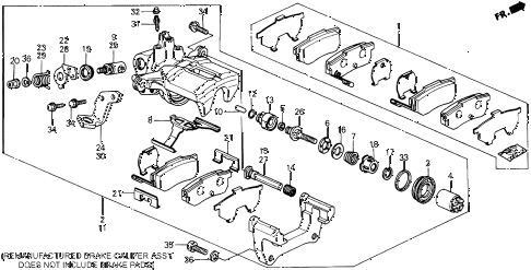 1991 prelude 2.0SI 2 DOOR 5MT REAR BRAKE CALIPER diagram 1991 prelude 2.0SI 2 DOOR 5MT REAR BRAKE CALIPER diagram