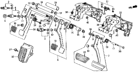 1990 prelude 2.0SI 2 DOOR 5MT BRAKE PEDAL - CLUTCH PEDAL diagram 1990 prelude 2.0SI 2 DOOR 5MT BRAKE PEDAL - CLUTCH PEDAL diagram