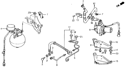 1990 prelude 2.05SI(ABS) 2 DOOR 5MT ACCUMULATOR (A.L.B.) diagram 1990 prelude 2.05SI(ABS) 2 DOOR 5MT ACCUMULATOR (A.L.B.) diagram