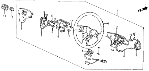 1989 prelude 2.0S 2 DOOR 5MT STEERING WHEEL (TOKYO SEAT) diagram 1989 prelude 2.0S 2 DOOR 5MT STEERING WHEEL (TOKYO SEAT) diagram