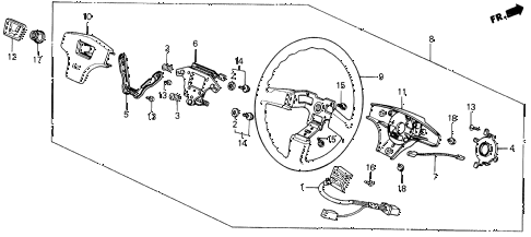 1990 prelude 2.05SI(ABS) 2 DOOR 5MT STEERING WHEEL (NIPPON PURASUTO) diagram 1990 prelude 2.05SI(ABS) 2 DOOR 5MT STEERING WHEEL (NIPPON PURASUTO) diagram
