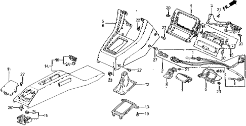 1988 prelude 2.0SI 2 DOOR 5MT CONSOLE diagram 1988 prelude 2.0SI 2 DOOR 5MT CONSOLE diagram