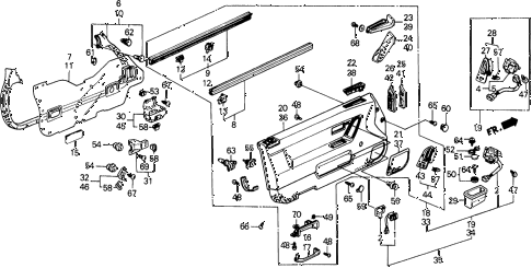 1990 prelude 2.0S 2 DOOR 5MT FRONT DOOR LINING (2.0 S,SI) diagram 1990 prelude 2.0S 2 DOOR 5MT FRONT DOOR LINING (2.0 S,SI) diagram