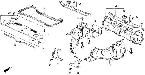 1988 prelude 2.0SI 2 DOOR 5MT REAR TRAY diagram 1988 prelude 2.0SI 2 DOOR 5MT REAR TRAY diagram