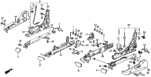 1989 prelude 2.0S 2 DOOR 5MT FRONT SEAT COMPONENTS diagram 1989 prelude 2.0S 2 DOOR 5MT FRONT SEAT COMPONENTS diagram