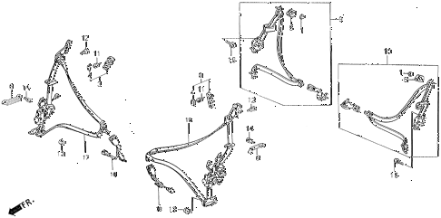 1988 prelude 2.0SI(4WS) 2 DOOR 4AT SEAT BELT diagram 1988 prelude 2.0SI(4WS) 2 DOOR 4AT SEAT BELT diagram