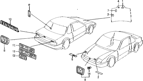 1989 prelude 2.0S 2 DOOR 5MT EMBLEMS diagram 1989 prelude 2.0S 2 DOOR 5MT EMBLEMS diagram