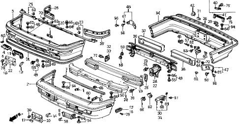 1990 prelude 2.0S 2 DOOR 5MT BUMPER diagram 1990 prelude 2.0S 2 DOOR 5MT BUMPER diagram