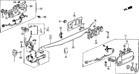 1990 prelude 2.0SI 2 DOOR 4AT DOOR LOCK diagram 1990 prelude 2.0SI 2 DOOR 4AT DOOR LOCK diagram
