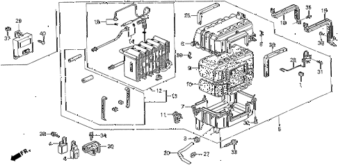 1989 prelude 2.0SI(4WS) 2 DOOR 5MT A/C COOLING UNIT (SI) diagram 1989 prelude 2.0SI(4WS) 2 DOOR 5MT A/C COOLING UNIT (SI) diagram