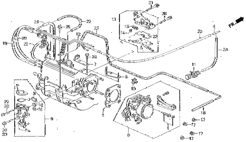1991 prelude 2.05SI(ABS) 2 DOOR 4AT THROTTLE BODY (SI) diagram 1991 prelude 2.05SI(ABS) 2 DOOR 4AT THROTTLE BODY (SI) diagram