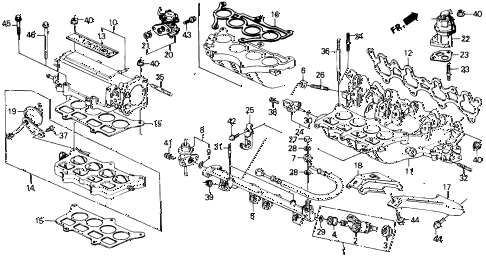 1991 prelude 2.05SI(4WS) 2 DOOR 5MT INTAKE MANIFOLD (SI) diagram 1991 prelude 2.05SI(4WS) 2 DOOR 5MT INTAKE MANIFOLD (SI) diagram