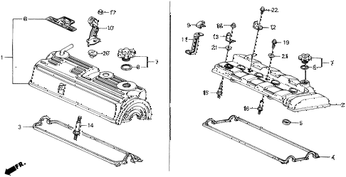 1988 prelude 2.0SI 2 DOOR 5MT CYLINDER HEAD COVER diagram 1988 prelude 2.0SI 2 DOOR 5MT CYLINDER HEAD COVER diagram