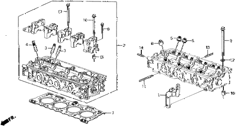1990 prelude 2.0S 2 DOOR 5MT CYLINDER HEAD (S) diagram 1990 prelude 2.0S 2 DOOR 5MT CYLINDER HEAD (S) diagram