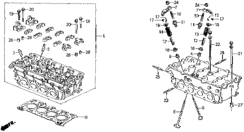 1991 prelude 2.05SI 2 DOOR 5MT CYLINDER HEAD (SI) diagram 1991 prelude 2.05SI 2 DOOR 5MT CYLINDER HEAD (SI) diagram