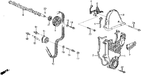 1989 prelude 2.0S 2 DOOR 5MT CAMSHAFT - TIMING BELT (S) diagram 1989 prelude 2.0S 2 DOOR 5MT CAMSHAFT - TIMING BELT (S) diagram
