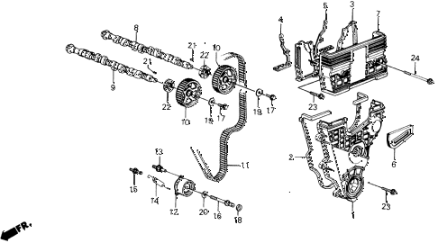 1990 prelude 2.0SI 2 DOOR 4AT CAMSHAFT - TIMING BELT (SI) diagram 1990 prelude 2.0SI 2 DOOR 4AT CAMSHAFT - TIMING BELT (SI) diagram