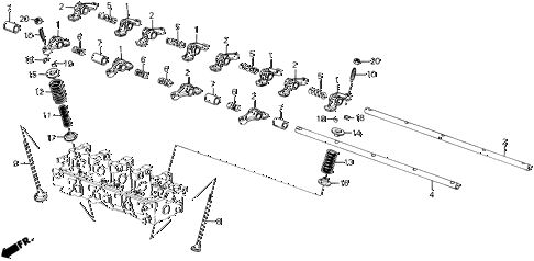 1988 prelude 2.0S 2 DOOR 5MT VALVE - ROCKER ARM diagram 1988 prelude 2.0S 2 DOOR 5MT VALVE - ROCKER ARM diagram