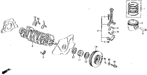 1988 prelude 2.0S 2 DOOR 5MT PISTON - CRANKSHAFT diagram 1988 prelude 2.0S 2 DOOR 5MT PISTON - CRANKSHAFT diagram