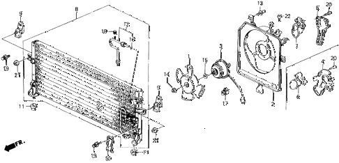 1990 prelude 2.0SI 2 DOOR 5MT A/C AIR CONDITIONER (CONDENSER) diagram 1990 prelude 2.0SI 2 DOOR 5MT A/C AIR CONDITIONER (CONDENSER) diagram