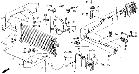 1988 prelude 2.0S 2 DOOR 5MT A/C HOSES - PIPES diagram 1988 prelude 2.0S 2 DOOR 5MT A/C HOSES - PIPES diagram