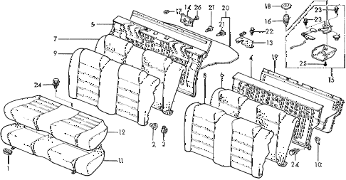 1988 accord LXI 2 DOOR 5MT REAR SEAT diagram 1988 accord LXI 2 DOOR 5MT REAR SEAT diagram