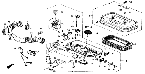 1989 accord DX 2 DOOR 5MT AIR CLEANER diagram 1989 accord DX 2 DOOR 5MT AIR CLEANER diagram