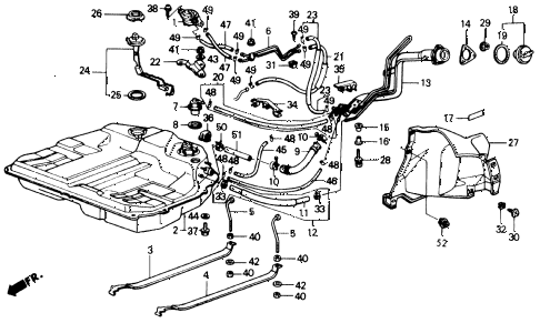 1989 accord LXI 2 DOOR 5MT FUEL TANK diagram 1989 accord LXI 2 DOOR 5MT FUEL TANK diagram
