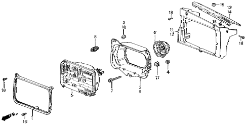 1989 accord DX 2 DOOR 5MT HEADLIGHT diagram 1989 accord DX 2 DOOR 5MT HEADLIGHT diagram