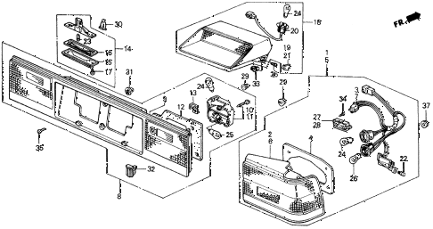 1989 accord DX 2 DOOR 5MT TAILLIGHT - LICENSE LIGHT diagram 1989 accord DX 2 DOOR 5MT TAILLIGHT - LICENSE LIGHT diagram