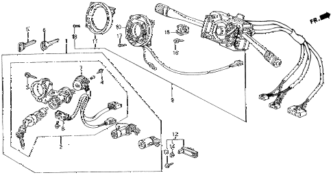 1988 accord LXI 2 DOOR 5MT STEERING WHEEL SWITCH diagram 1988 accord LXI 2 DOOR 5MT STEERING WHEEL SWITCH diagram