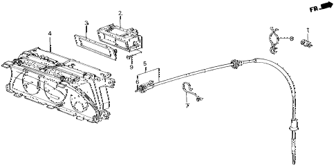 1989 accord DX 2 DOOR 5MT SPEEDOMETER - CLOCK diagram 1989 accord DX 2 DOOR 5MT SPEEDOMETER - CLOCK diagram