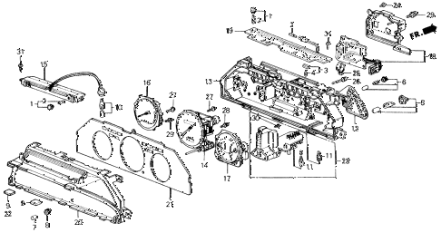 1989 accord DX 2 DOOR 5MT METER COMPONENTS (NIPPON SEIKI) diagram 1989 accord DX 2 DOOR 5MT METER COMPONENTS (NIPPON SEIKI) diagram