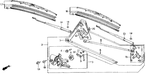 1988 accord LXI 2 DOOR 5MT FRONT WINDSHIELD WIPER diagram 1988 accord LXI 2 DOOR 5MT FRONT WINDSHIELD WIPER diagram