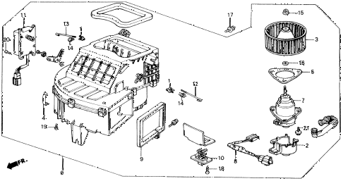 1989 accord LXI 2 DOOR 5MT HEATER BLOWER diagram 1989 accord LXI 2 DOOR 5MT HEATER BLOWER diagram