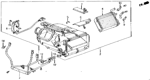1989 accord LXI 2 DOOR 5MT HEATER UNIT diagram 1989 accord LXI 2 DOOR 5MT HEATER UNIT diagram