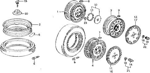 1989 accord DX 2 DOOR 5MT WHEEL diagram 1989 accord DX 2 DOOR 5MT WHEEL diagram