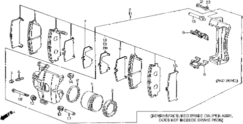 1989 accord DX 2 DOOR 5MT FRONT BRAKE CALIPER (DX) diagram 1989 accord DX 2 DOOR 5MT FRONT BRAKE CALIPER (DX) diagram