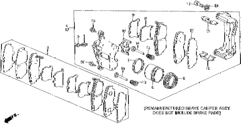 1989 accord LXI 2 DOOR 5MT FRONT BRAKE CALIPER (LXI, SEI) diagram 1989 accord LXI 2 DOOR 5MT FRONT BRAKE CALIPER (LXI, SEI) diagram