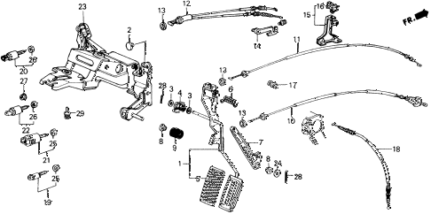 1989 accord DX 2 DOOR 5MT ACCELERATOR PEDAL diagram 1989 accord DX 2 DOOR 5MT ACCELERATOR PEDAL diagram