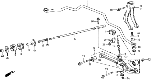 1989 accord LXI 2 DOOR 5MT FRONT LOWER ARM diagram 1989 accord LXI 2 DOOR 5MT FRONT LOWER ARM diagram