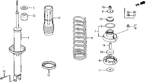 1989 accord DX 2 DOOR 5MT REAR SHOCK ABSORBER diagram 1989 accord DX 2 DOOR 5MT REAR SHOCK ABSORBER diagram