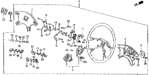 1989 accord LXI 2 DOOR 5MT STEERING WHEEL diagram 1989 accord LXI 2 DOOR 5MT STEERING WHEEL diagram