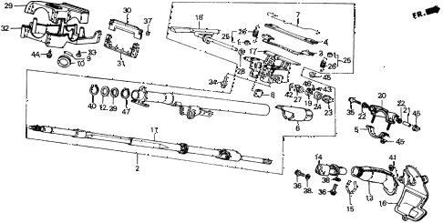 1989 accord LXI 2 DOOR 5MT STEERING COLUMN diagram 1989 accord LXI 2 DOOR 5MT STEERING COLUMN diagram
